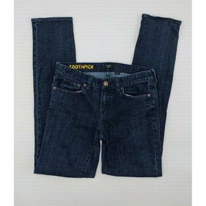 J Crew Toothpick Stretch Women's Straight Leg Jeans Dark Wash Size 27
